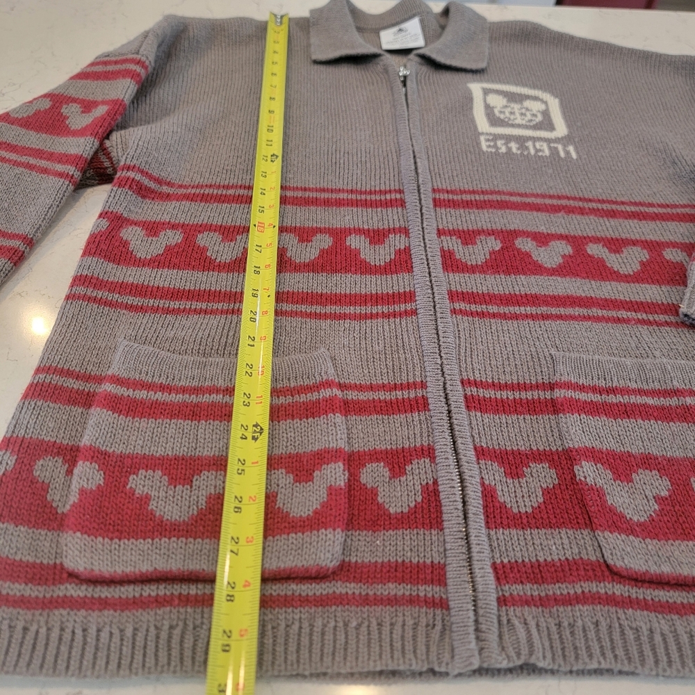 Walt Disney World Mickey Spirit Jersey Zip Front Sweater Cardigan size medium - Picture 5 of 6